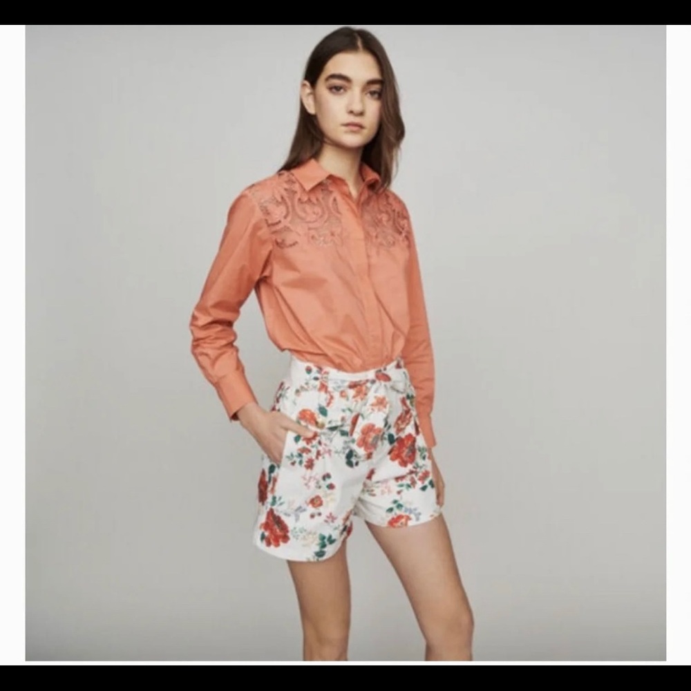 Maje iflor denim floral shirts